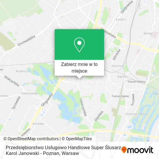 Mapa Przedsiębiorstwo Usługowo Handlowe Super Ślusarz Karol Janowski - Poznan