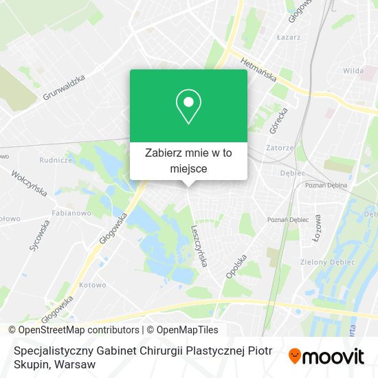 Mapa Specjalistyczny Gabinet Chirurgii Plastycznej Piotr Skupin