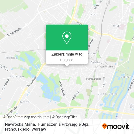 Mapa Nawrocka Maria. Tłumaczenia Przysięgłe Jęz. Francuskiego