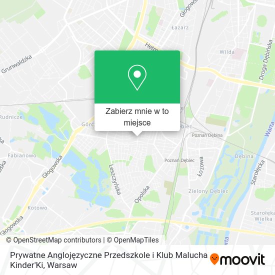 Mapa Prywatne Anglojęzyczne Przedszkole i Klub Malucha Kinder'Ki