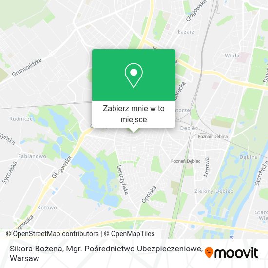 Mapa Sikora Bożena, Mgr. Pośrednictwo Ubezpieczeniowe