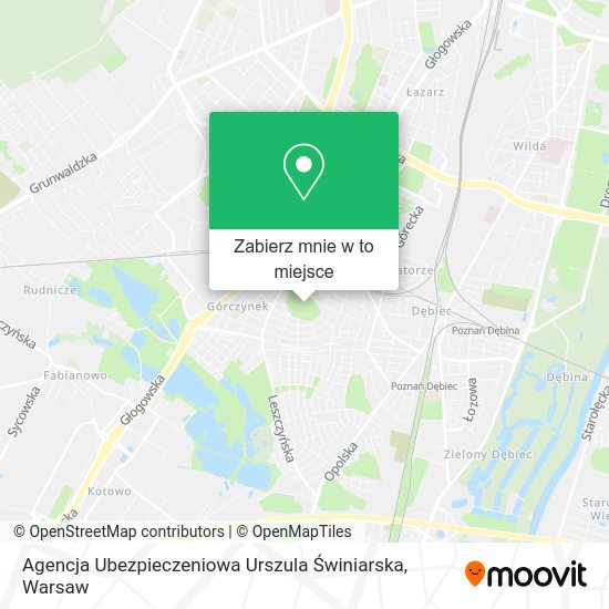 Mapa Agencja Ubezpieczeniowa Urszula Świniarska