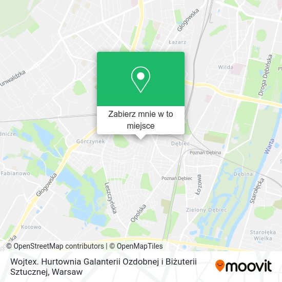 Mapa Wojtex. Hurtownia Galanterii Ozdobnej i Biżuterii Sztucznej