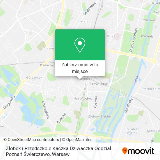 Mapa Żłobek i Przedszkole Kaczka Dziwaczka Oddział Poznań Świerczewo