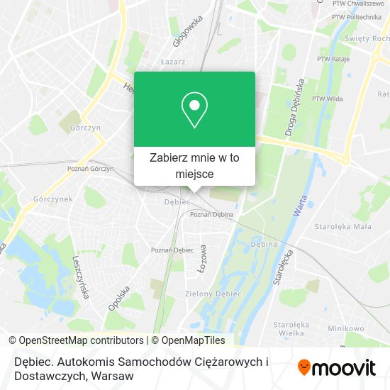 Mapa Dębiec. Autokomis Samochodów Ciężarowych i Dostawczych