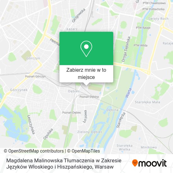 Mapa Magdalena Malinowska Tłumaczenia w Zakresie Języków Włoskiego i Hiszpańskiego