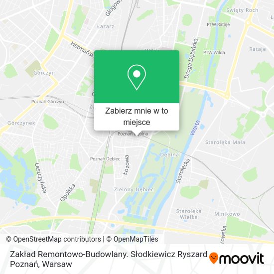 Mapa Zakład Remontowo-Budowlany. Słodkiewicz Ryszard Poznań