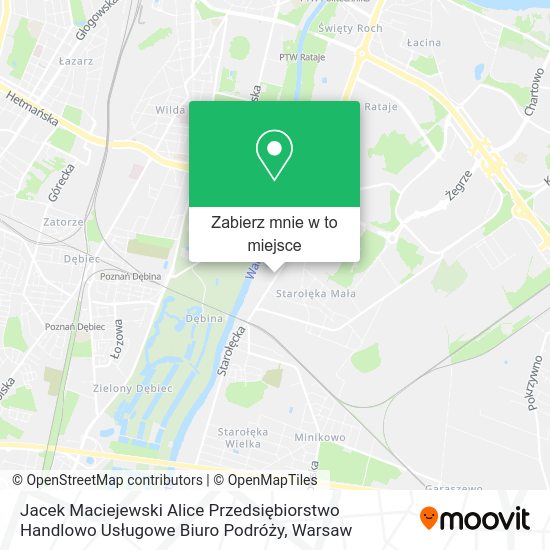 Mapa Jacek Maciejewski Alice Przedsiębiorstwo Handlowo Usługowe Biuro Podróży