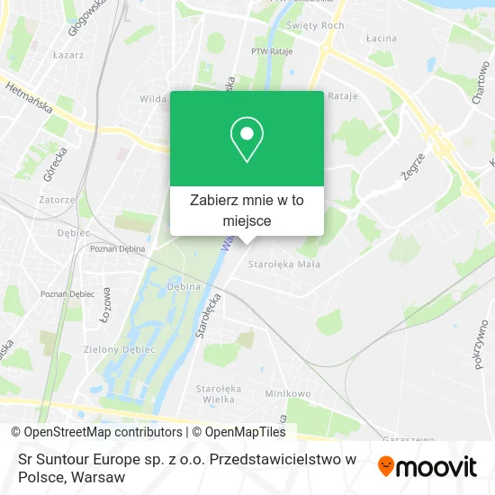 Mapa Sr Suntour Europe sp. z o.o. Przedstawicielstwo w Polsce