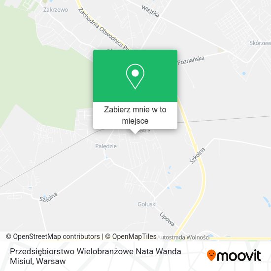 Mapa Przedsiębiorstwo Wielobranżowe Nata Wanda Misiul