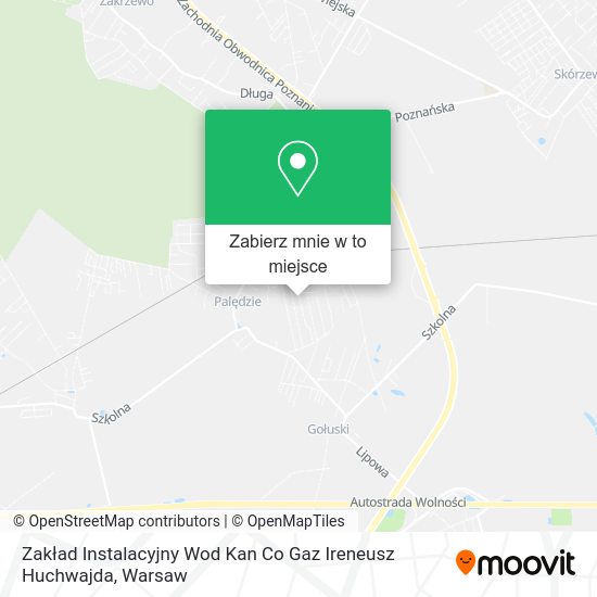 Mapa Zakład Instalacyjny Wod Kan Co Gaz Ireneusz Huchwajda