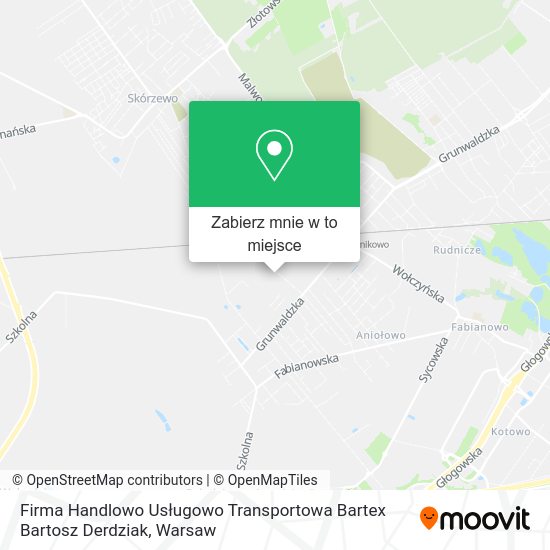 Mapa Firma Handlowo Usługowo Transportowa Bartex Bartosz Derdziak