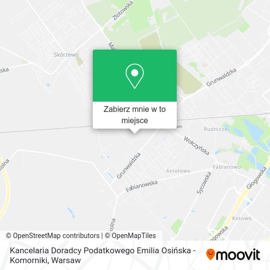 Mapa Kancelaria Doradcy Podatkowego Emilia Osińska - Komorniki