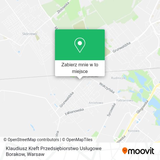 Mapa Klaudiusz Kreft Przedsiębiorstwo Usługowe Borakow