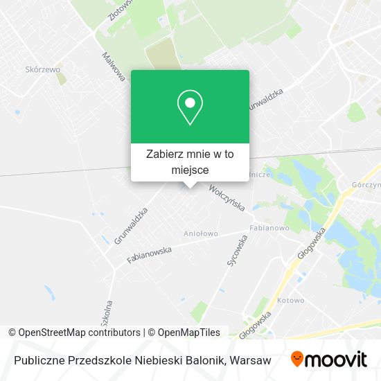 Mapa Publiczne Przedszkole Niebieski Balonik