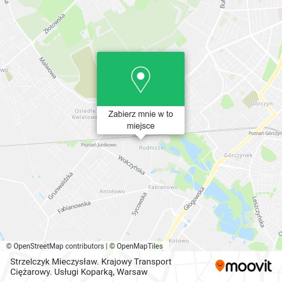 Mapa Strzelczyk Mieczysław. Krajowy Transport Ciężarowy. Usługi Koparką