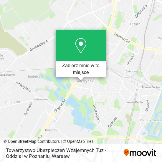 Mapa Towarzystwo Ubezpieczeń Wzajemnych Tuz - Oddział w Poznaniu