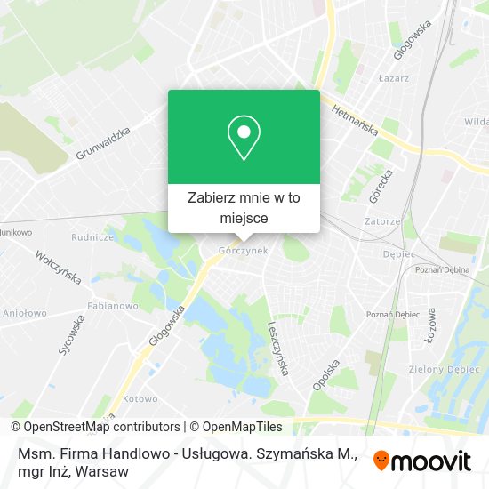 Mapa Msm. Firma Handlowo - Usługowa. Szymańska M., mgr Inż