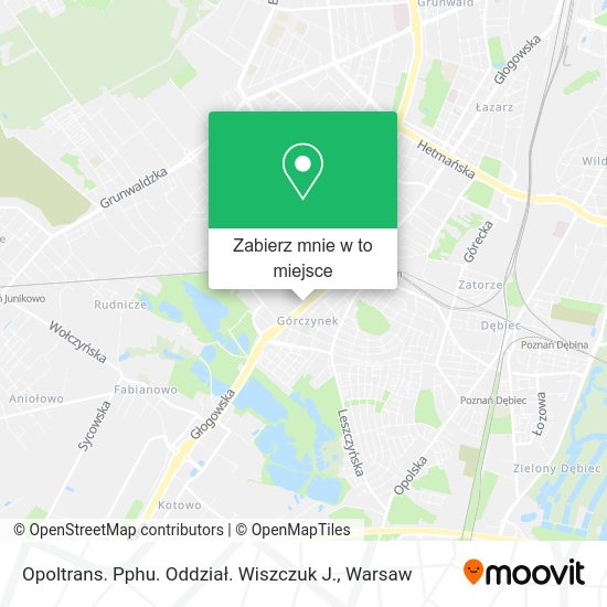 Mapa Opoltrans. Pphu. Oddział. Wiszczuk J.