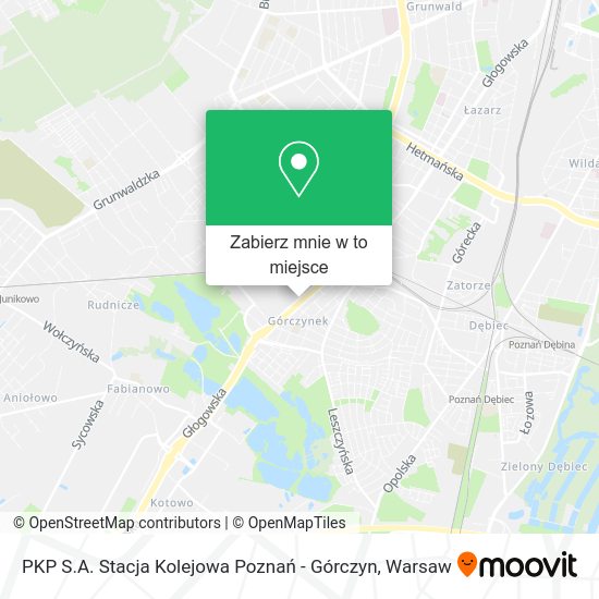 Mapa PKP S.A. Stacja Kolejowa Poznań - Górczyn