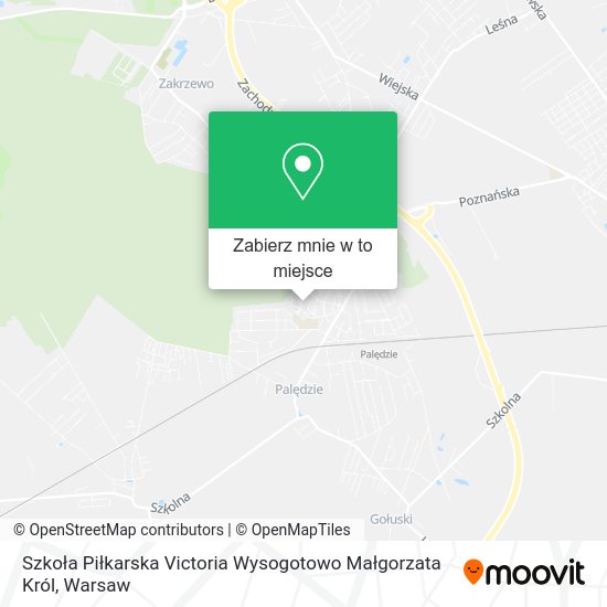 Mapa Szkoła Piłkarska Victoria Wysogotowo Małgorzata Król