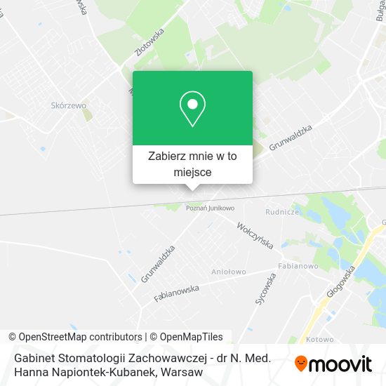 Mapa Gabinet Stomatologii Zachowawczej - dr N. Med. Hanna Napiontek-Kubanek