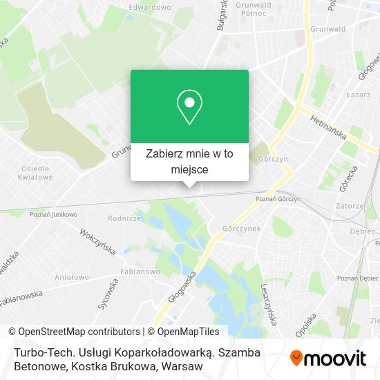 Mapa Turbo-Tech. Usługi Koparkoładowarką. Szamba Betonowe, Kostka Brukowa