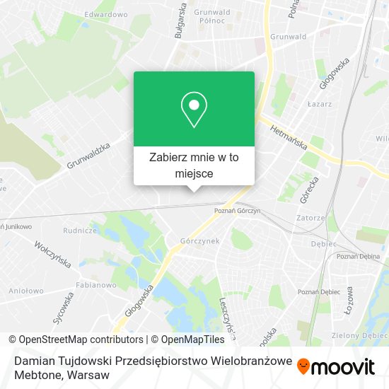 Mapa Damian Tujdowski Przedsiębiorstwo Wielobranżowe Mebtone