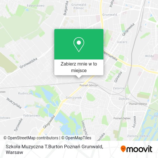 Mapa Szkoła Muzyczna T.Burton Poznań Grunwald