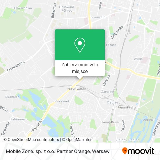 Mapa Mobile Zone. sp. z o.o. Partner Orange