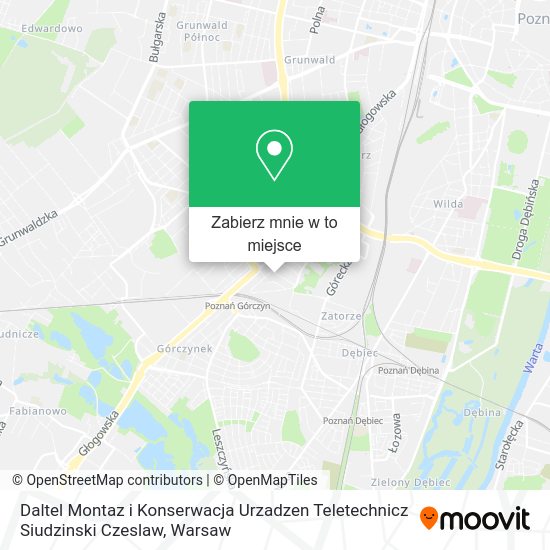 Mapa Daltel Montaz i Konserwacja Urzadzen Teletechnicz Siudzinski Czeslaw