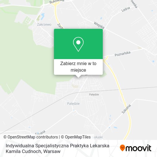 Mapa Indywidualna Specjalistyczna Praktyka Lekarska Kamila Cudnoch