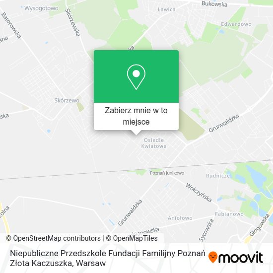 Mapa Niepubliczne Przedszkole Fundacji Familijny Poznań Złota Kaczuszka