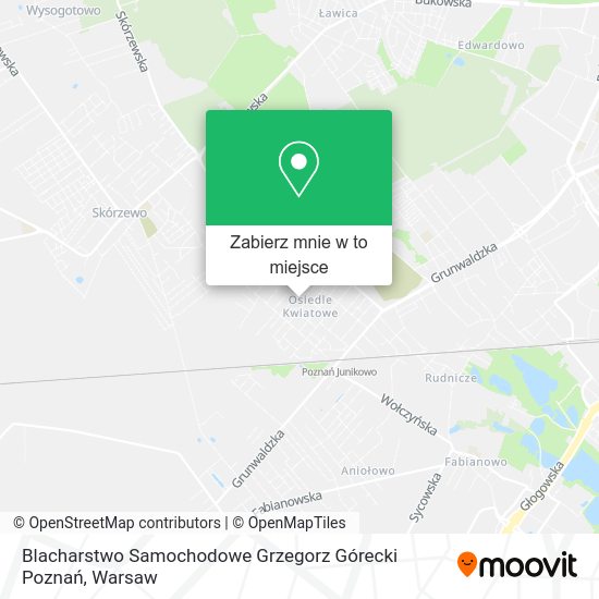 Mapa Blacharstwo Samochodowe Grzegorz Górecki Poznań