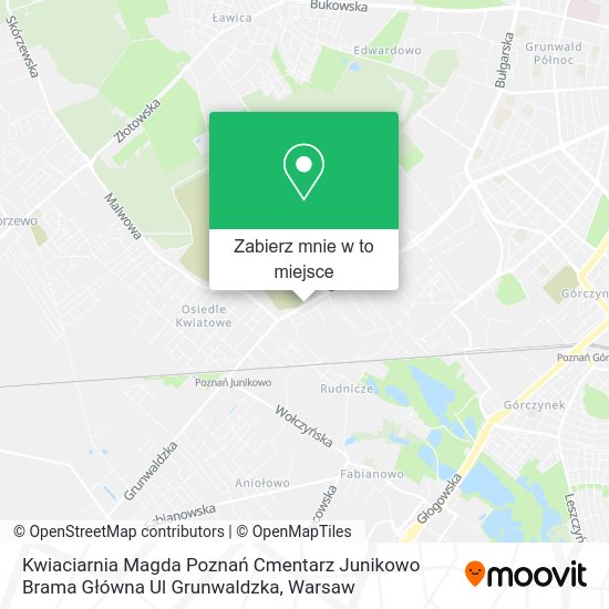 Mapa Kwiaciarnia Magda Poznań Cmentarz Junikowo Brama Główna Ul Grunwaldzka