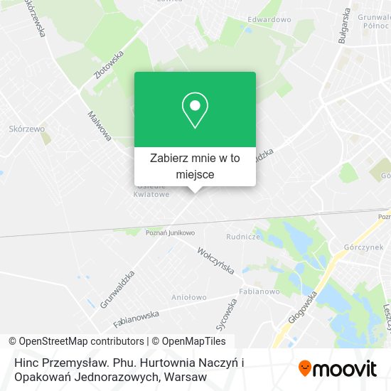Mapa Hinc Przemysław. Phu. Hurtownia Naczyń i Opakowań Jednorazowych