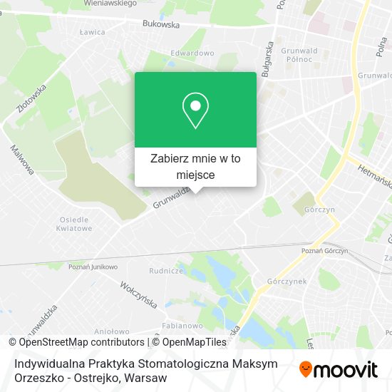 Mapa Indywidualna Praktyka Stomatologiczna Maksym Orzeszko - Ostrejko