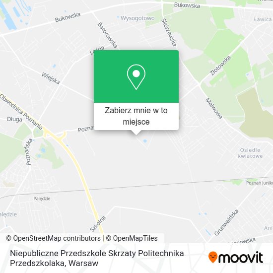 Mapa Niepubliczne Przedszkole Skrzaty Politechnika Przedszkolaka