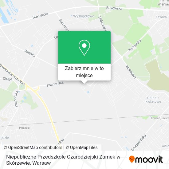 Mapa Niepubliczne Przedszkole Czarodziejski Zamek w Skórzewie