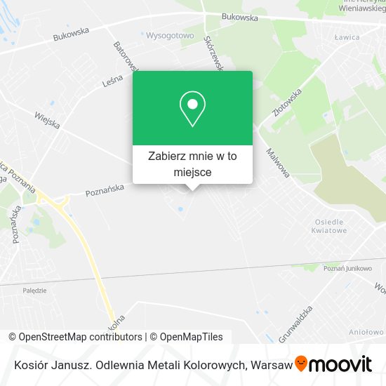 Mapa Kosiór Janusz. Odlewnia Metali Kolorowych