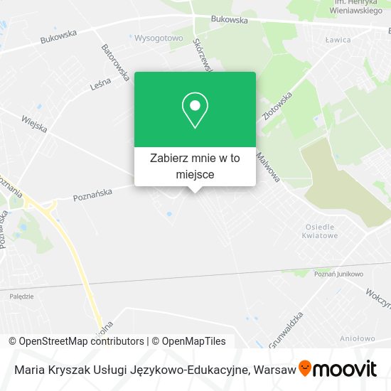 Mapa Maria Kryszak Usługi Językowo-Edukacyjne