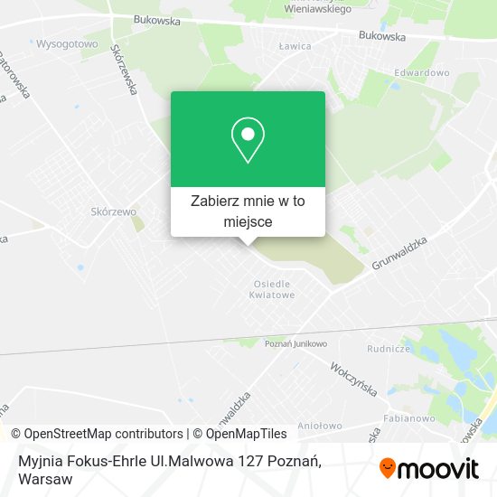 Mapa Myjnia Fokus-Ehrle Ul.Malwowa 127 Poznań