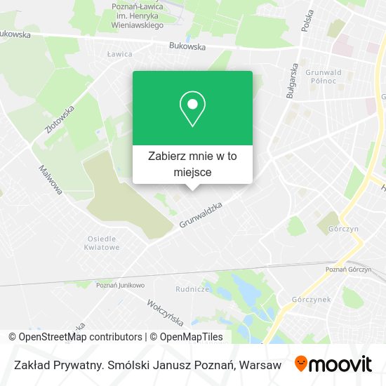 Mapa Zakład Prywatny. Smólski Janusz Poznań