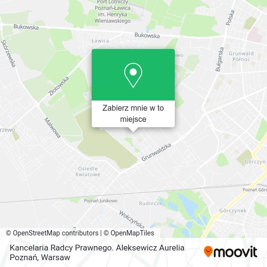 Mapa Kancelaria Radcy Prawnego. Aleksewicz Aurelia Poznań