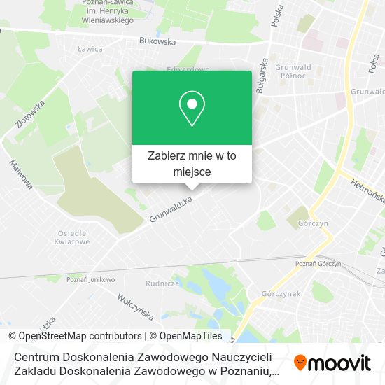 Mapa Centrum Doskonalenia Zawodowego Nauczycieli Zakladu Doskonalenia Zawodowego w Poznaniu