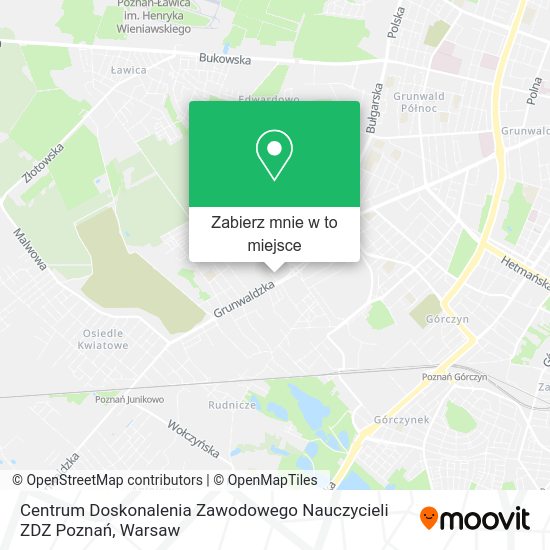 Mapa Centrum Doskonalenia Zawodowego Nauczycieli ZDZ Poznań