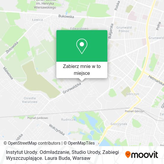 Mapa Instytut Urody. Odmładzanie, Studio Urody, Zabiegi Wyszczuplające. Laura Buda