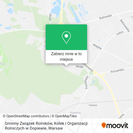 Mapa Gminny Związek Rolników, Kółek i Organizacji Rolniczych w Dopiewie