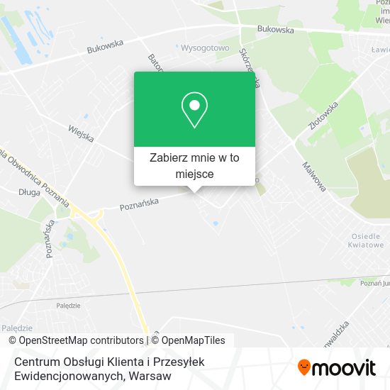 Mapa Centrum Obsługi Klienta i Przesyłek Ewidencjonowanych