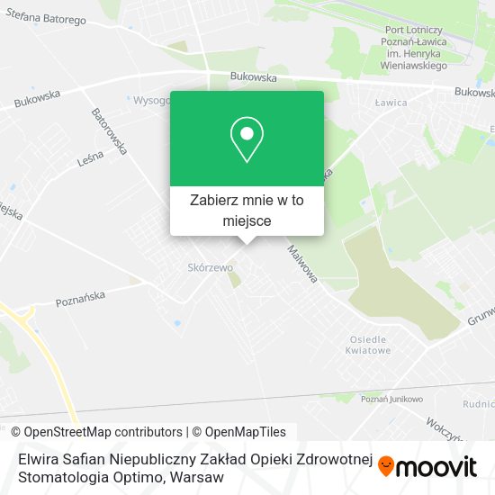 Mapa Elwira Safian Niepubliczny Zakład Opieki Zdrowotnej Stomatologia Optimo